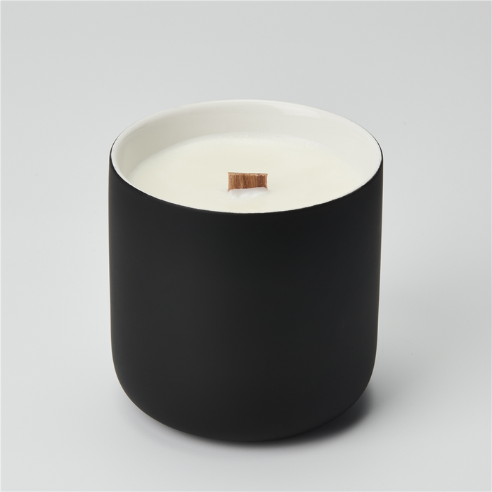 Black Ceramic Candle Jar 12 oz