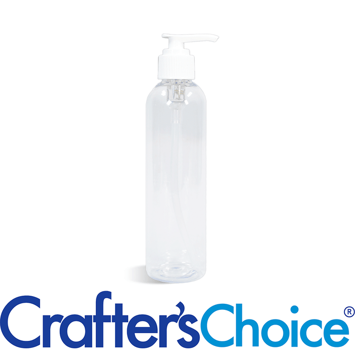 4 oz Clear Bullet w/ White Ribbed Saddle Pump Set