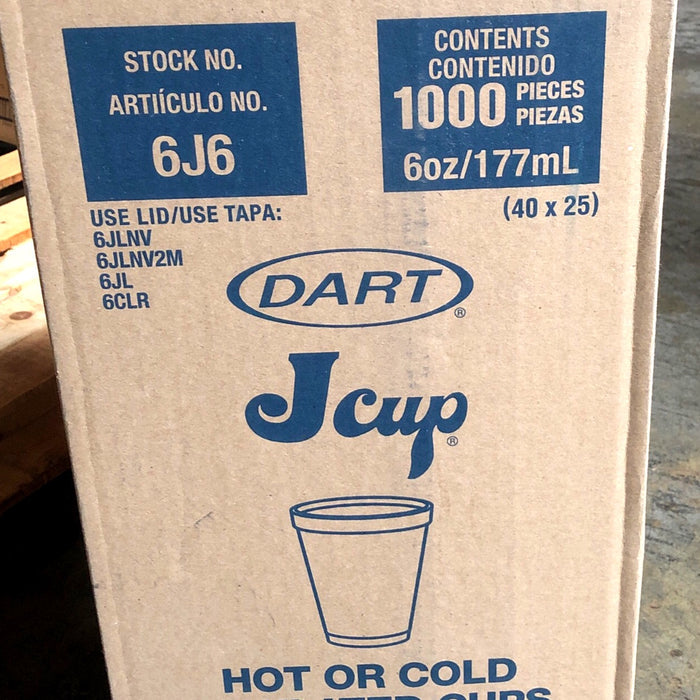 6 OZ DART 6J6 STYRO FOAM CUP 1000/CS