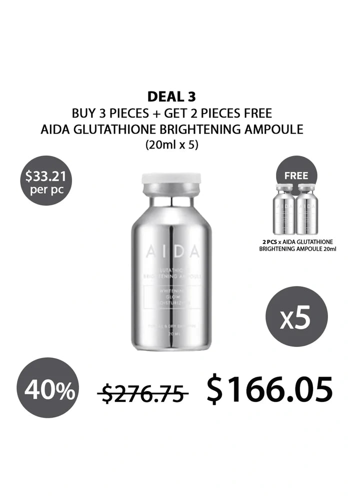 (BUY 3+2 FREE) AIDA GLUTATHIONE AMPOULE 20ML