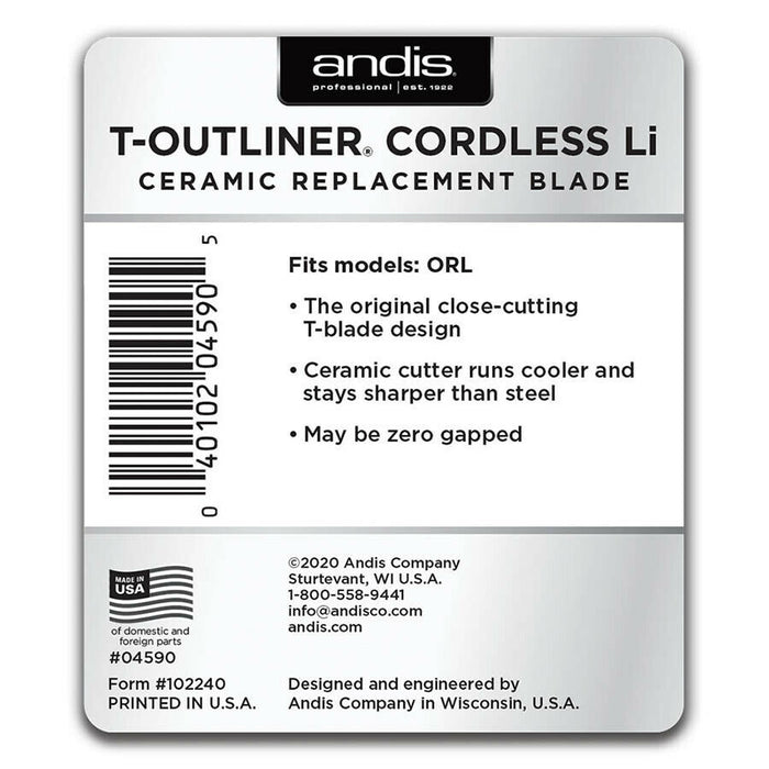 Andis CERAMIC Replacement Blade T-Outliner CORDLESS Li Trimmer # 04590 - Palms Fashion Inc.