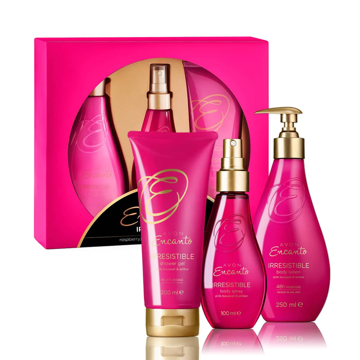 Avon Encanto Irresistible Luxury Bath & Body Oil Pink Bouquet & Amber - 100ml