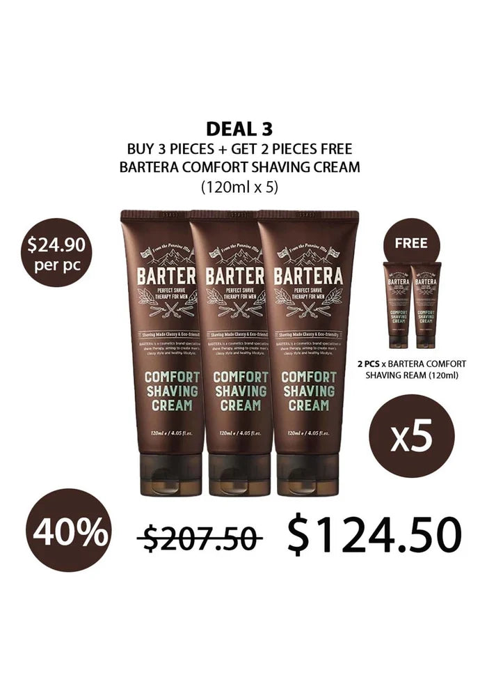 (BUY 3+2 FREE) BARTERA COMFORT SHAVING CREAM