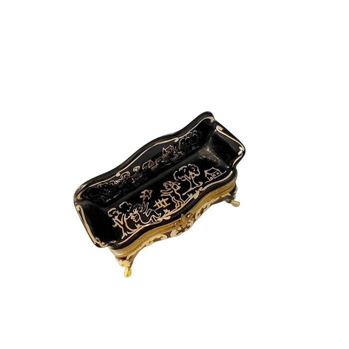 Black Antique Couch Limoges Box Porcelain Limoges furniture French Trinket Box