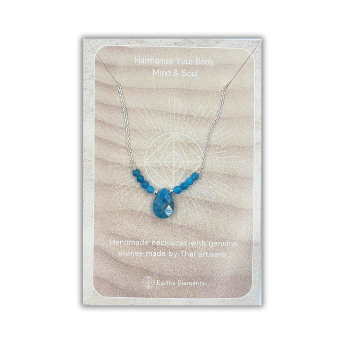Blue Apatite Beaded Necklace - 925