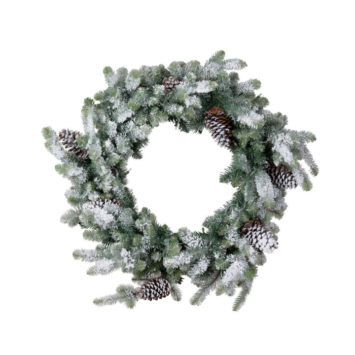Blue Spruce Flocked Wreath w/WED