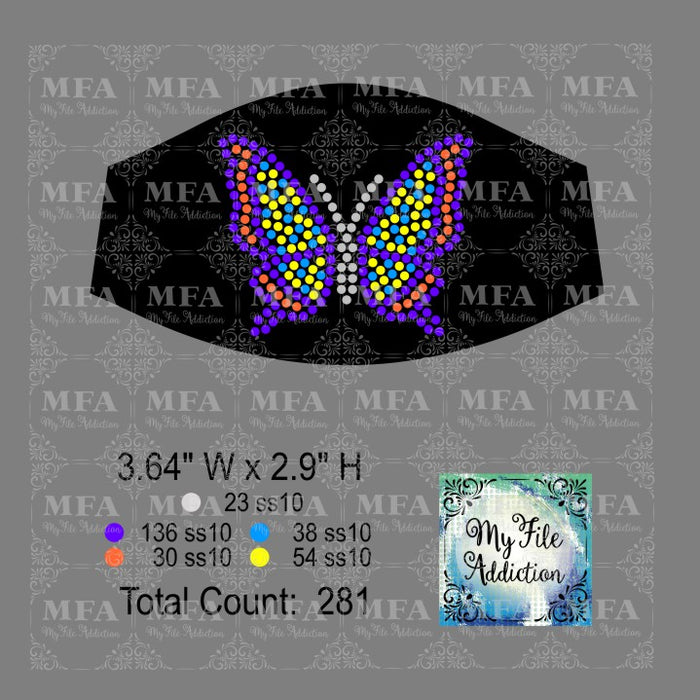 Butterfly 2 Small Rhinestone Digital Download File