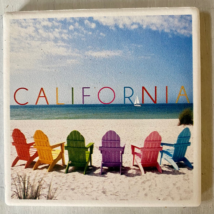 CA Beach Chair Coaster