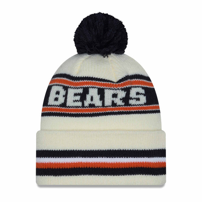 Chicago Bears New Era Cream Classic Bear Face logo Knit Cap