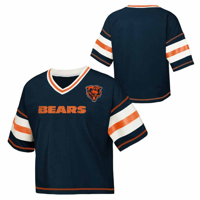Chicago Bears Youth Girls Grid Iron Short Sleeve Jersey T-Shirt