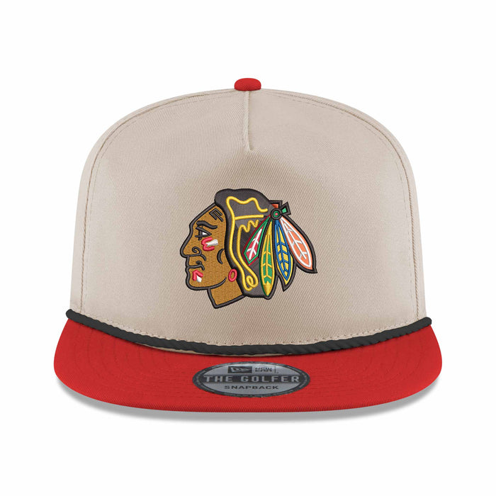 Chicago Blackhawks 2025 Winter Classic New Era Chrome Red Rope Golfer Adjustable Cap
