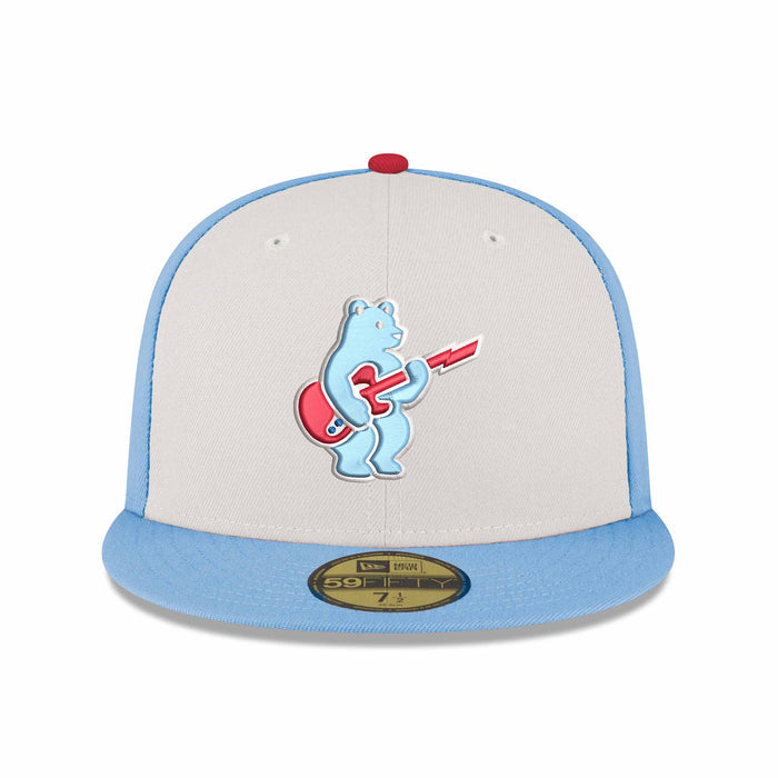 Chicago Cubs Blues Rock Bear Chrome Sky Blue New Era 59FIFTY Fitted Cap