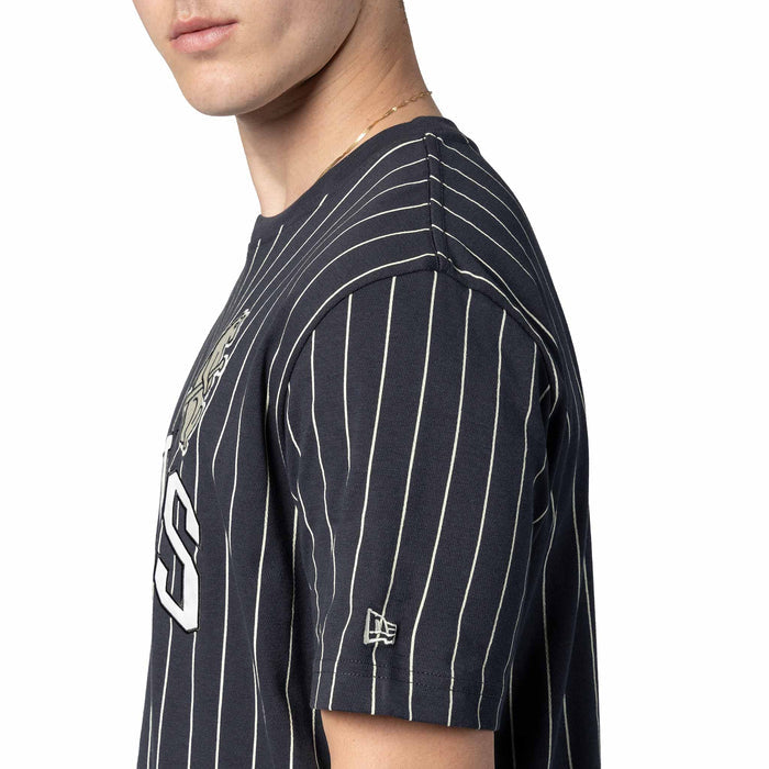 Chicago Cubs New Era 1914 Bear Navy Pinstripe T-Shirt