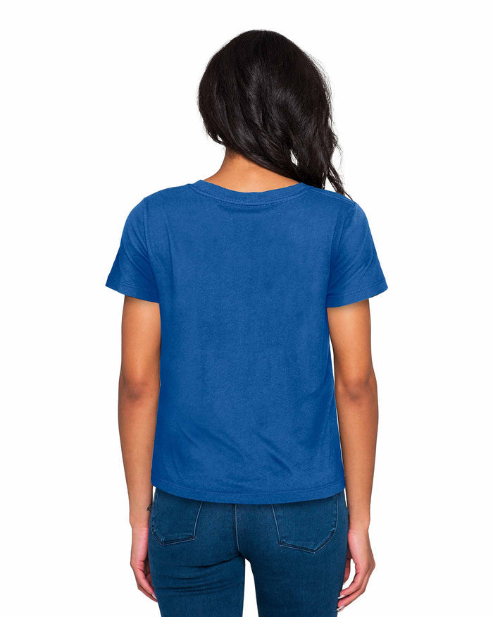 Chicago Cubs Women's New Era 1984 Bear Bubble Royal Blue T-Shirt