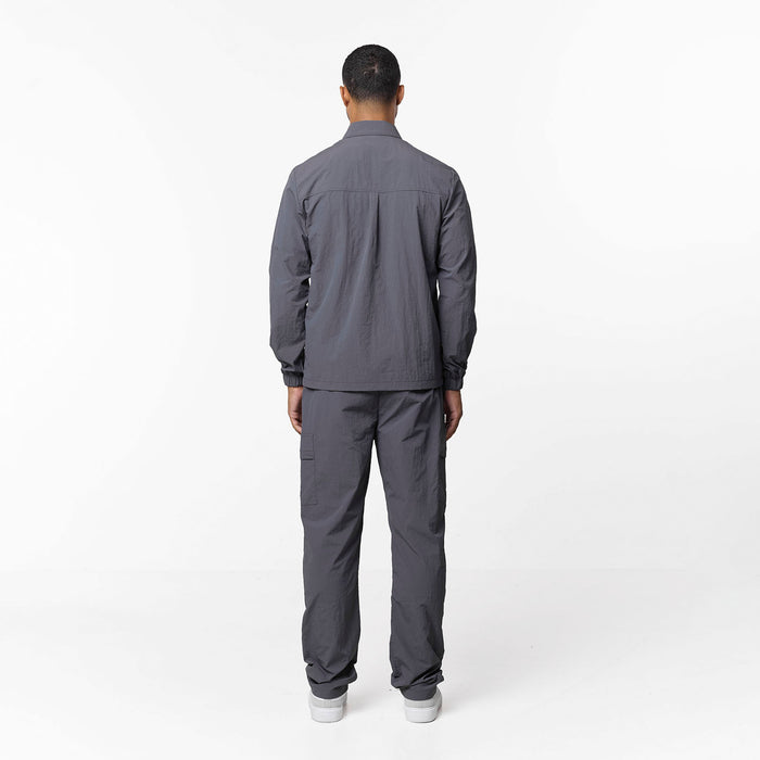 Crinkle Nylon Tech Overshirt | Charcoal