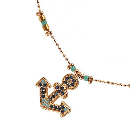 Crystal Jewel Anchor Anklet