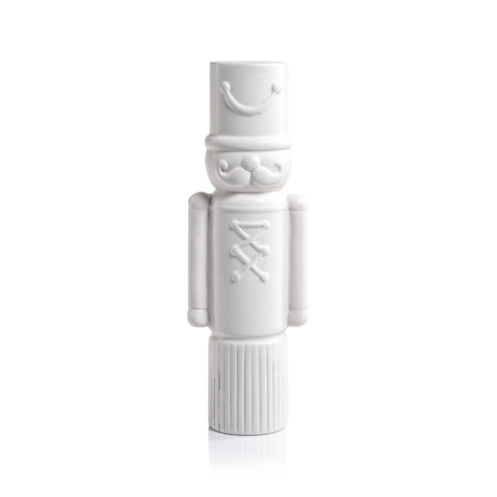 Decorative Ceramic Soldier - Matte White - Christmas Decor by Carlyle Avenue