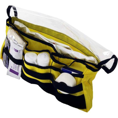Yellow Divided Organizer Pocket, with contents (not included)