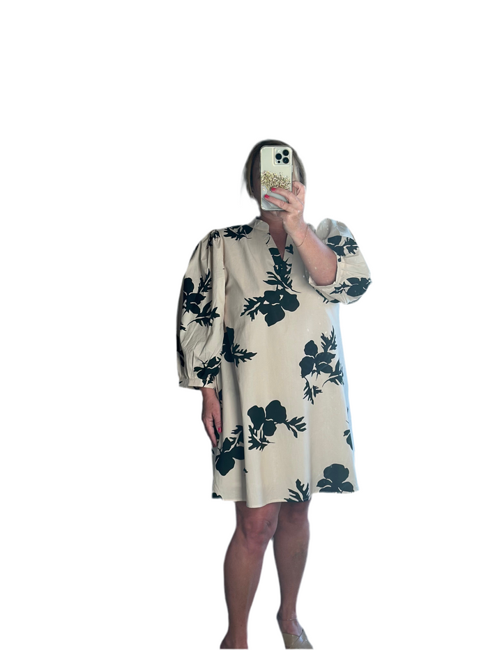 Entro Ecru Petals Mini Dress