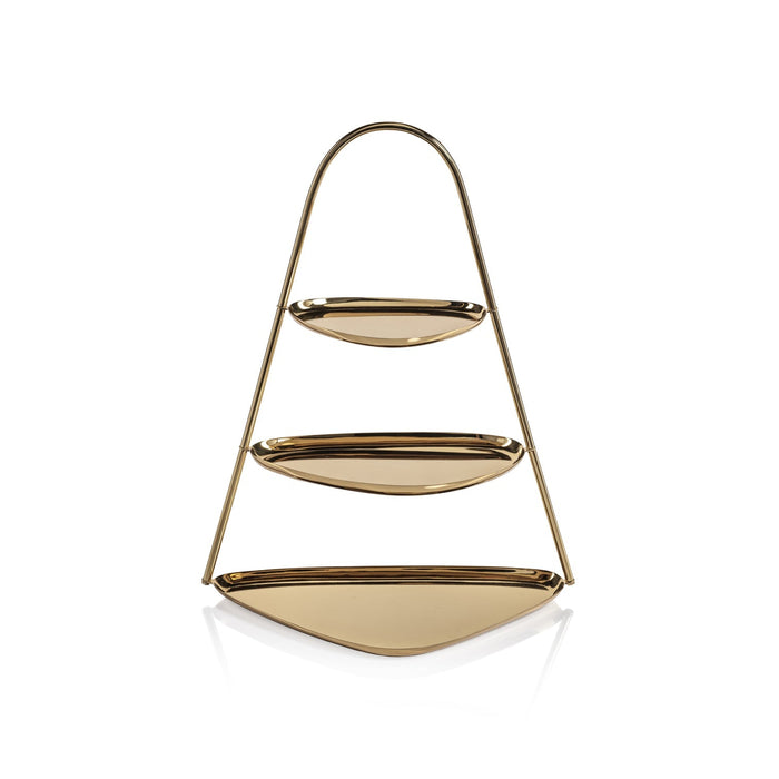 Epicurean 3-Tier Hors d'oeuvres Tray - Polished Gold - Tray by Carlyle Avenue
