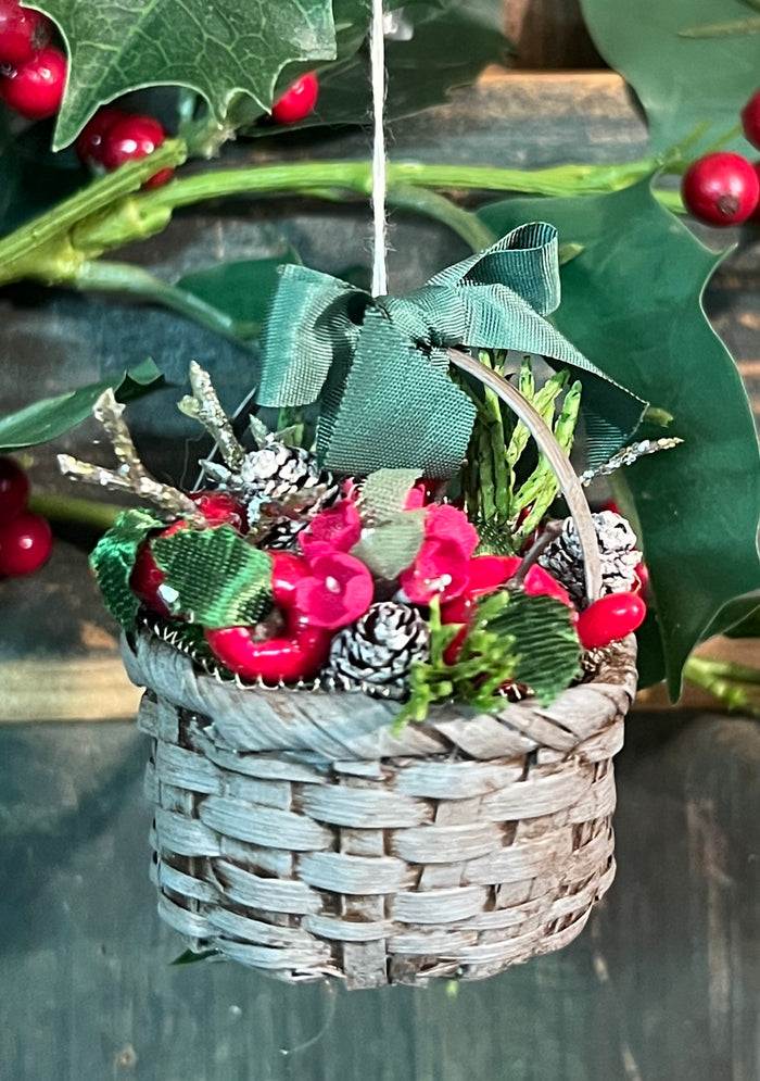 ER-2422 Mini Lt Blue Basket of Fruits Ornament