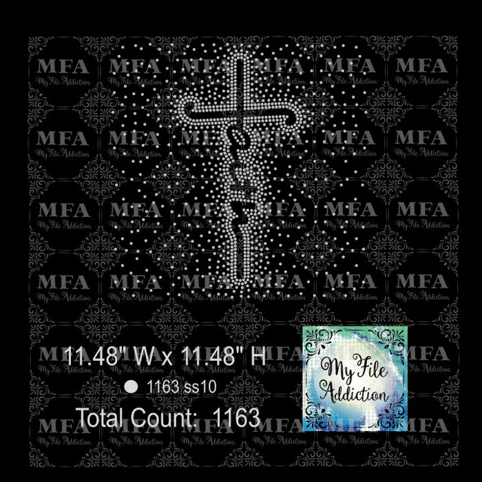 Faith Cross Scatter 2 Rhinestone Digital Download File - My File Addiction