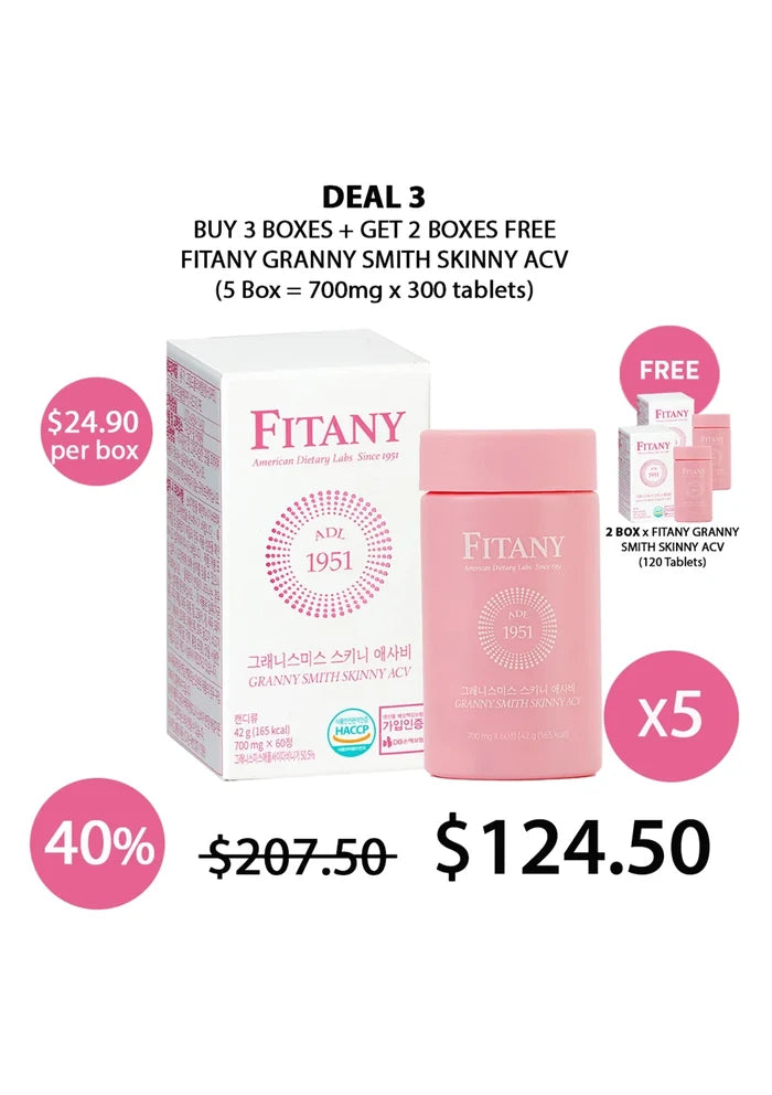 (BUY 3+2 FREE) FITANY GRANNY SMITH SKINNY ACV TABLETS