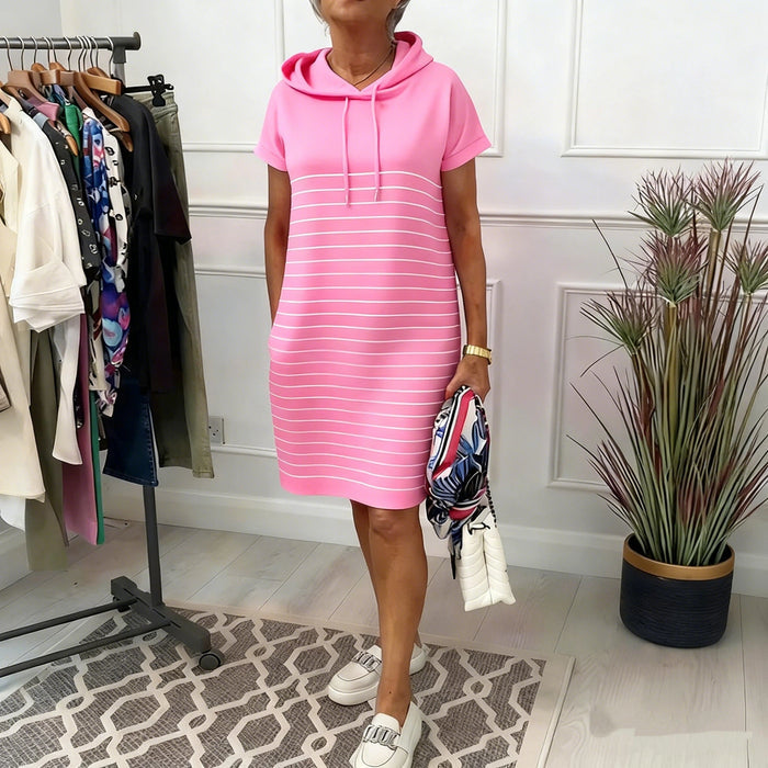 GAELLA - Women's Striped Hooded Dress