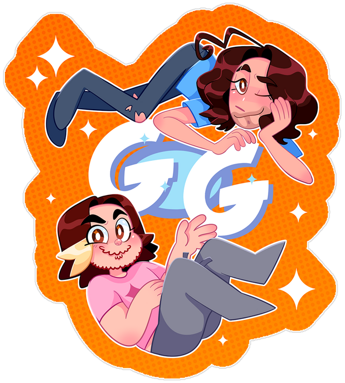 Game Grumps - GG Logo w/ Dan and Arin Holographic Sticker