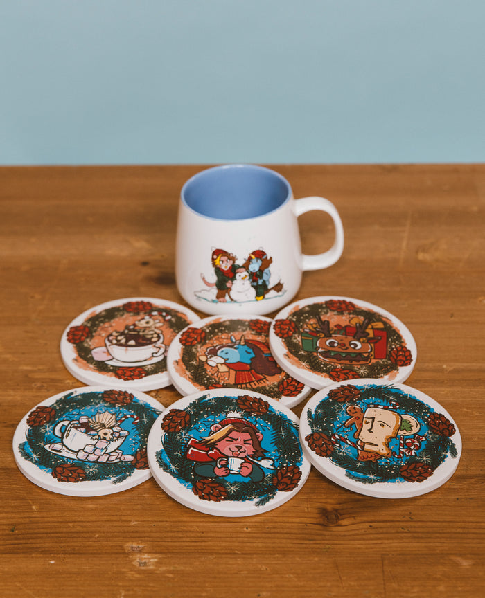 Game Grumps - Winter Ceramic Coaster Set