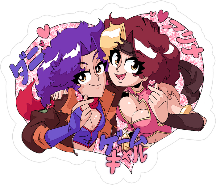 Game Gyaru - Holographic Hearts Sticker