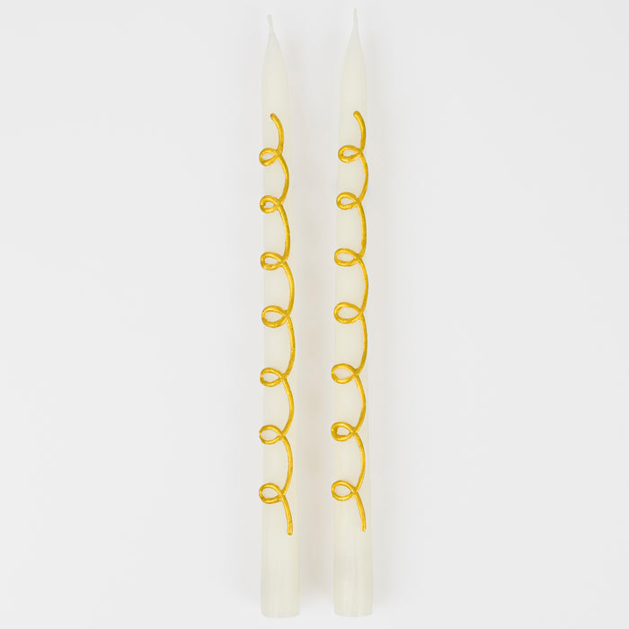 Gold Swirl Taper candles - Candles by Carlyle Avenue