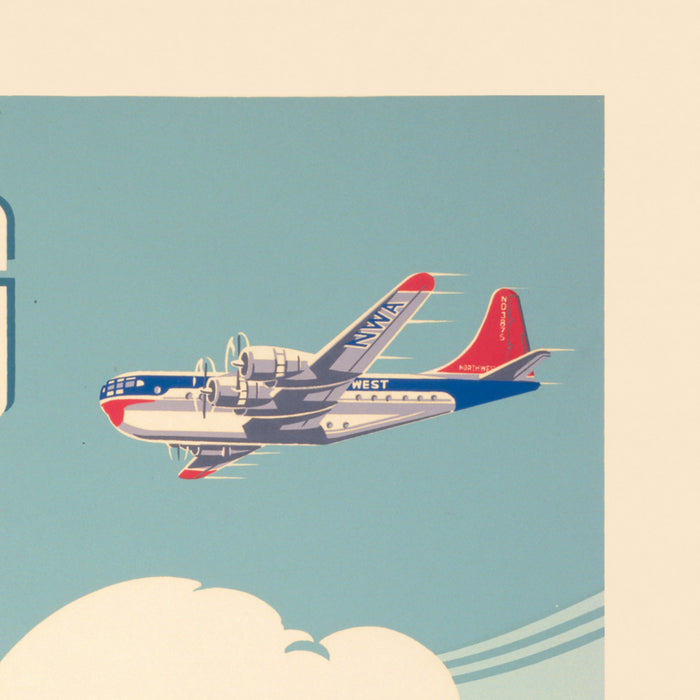 Hong Kong Travel Poster by Northwest Airlines, 1950