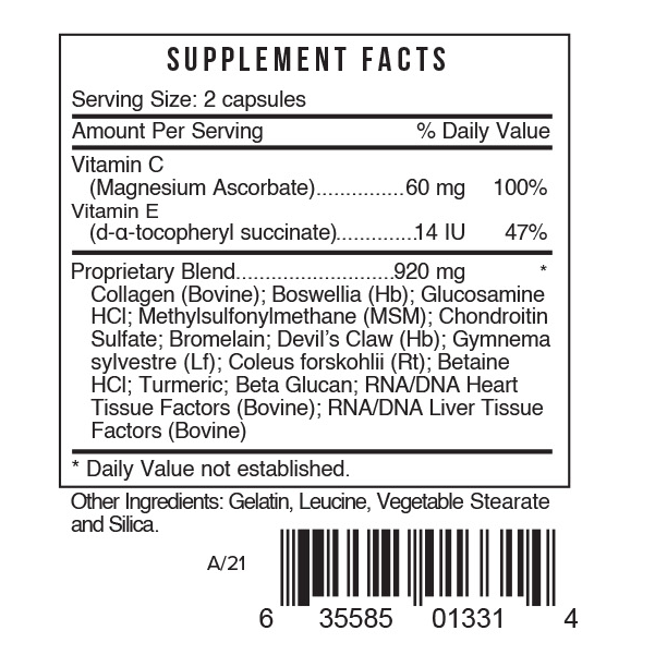 JOT by Systemic Formulas — Supplement Facts