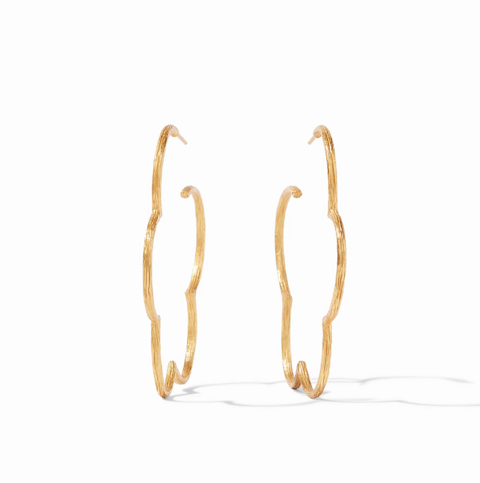 Julie Vos Gardenia Hoop Earrings in Textured at Wrapsody