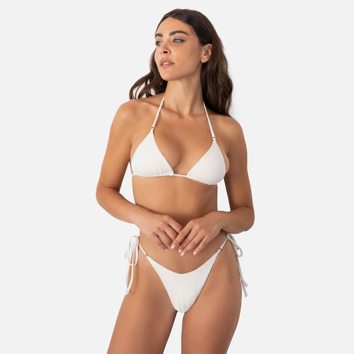 Kya Gia Swim Bottom - Ribbed Vanilla / Vanilla