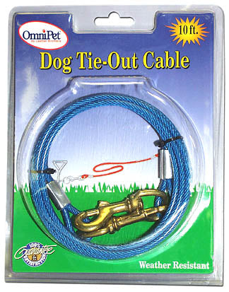 Leather Brothers Tie-Out Cable Vinyl Coated, Blue - 10 ft.