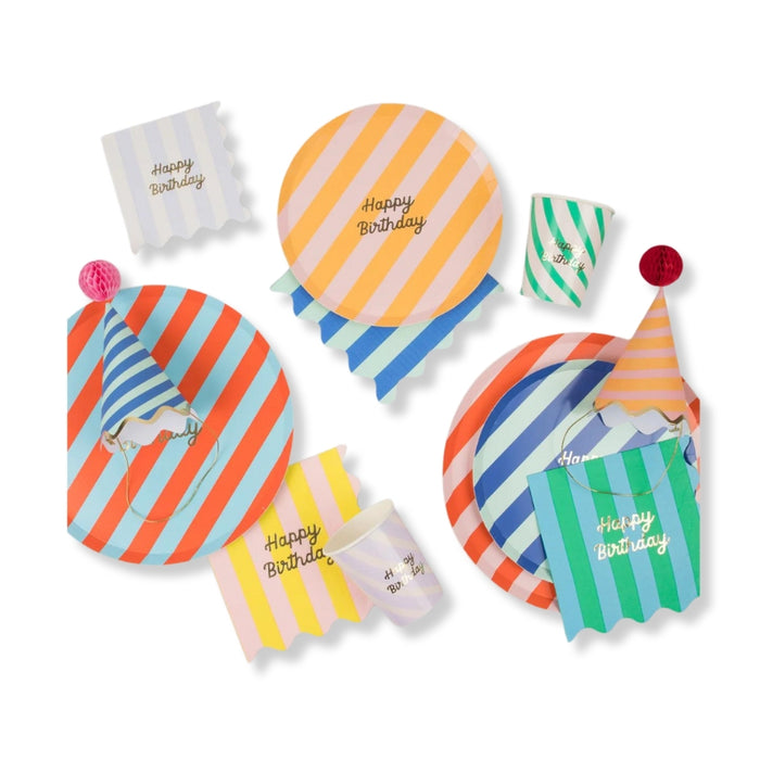 Meri Meri Stripe Happy Birthday Napkins