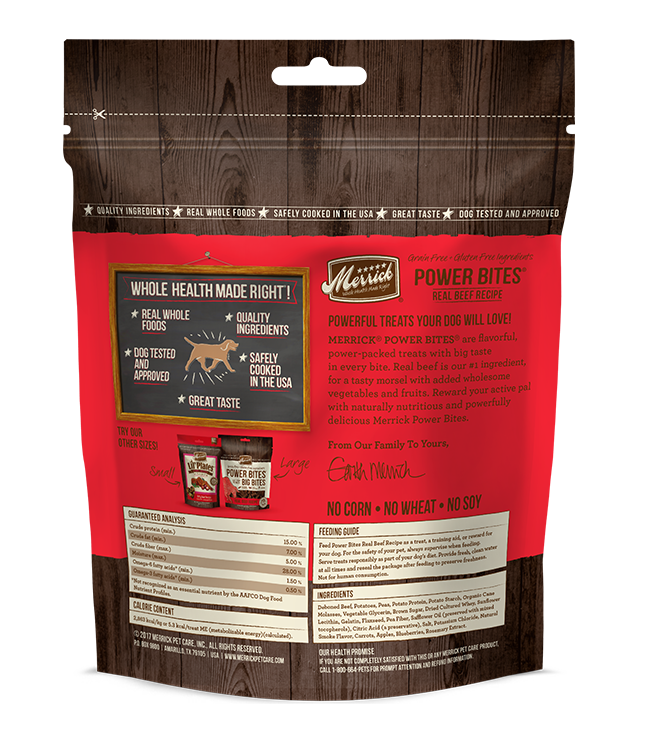Merrick Power Bites Real Beef Recipe Dog Treats