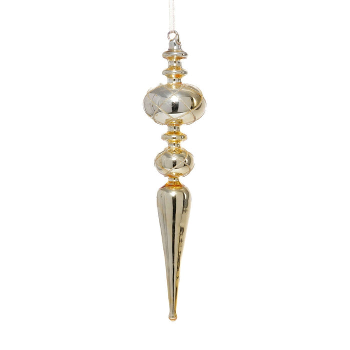 Metallic Gold Finial Ornament - Set of 4