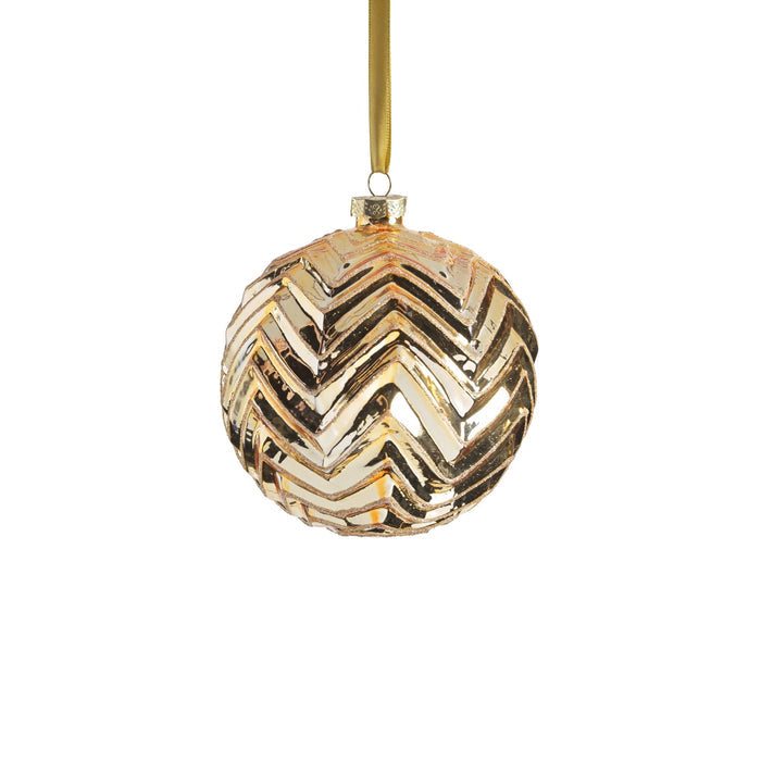 Metallic Spark Zigzag Ornament - Gold - Ornaments by Carlyle Avenue