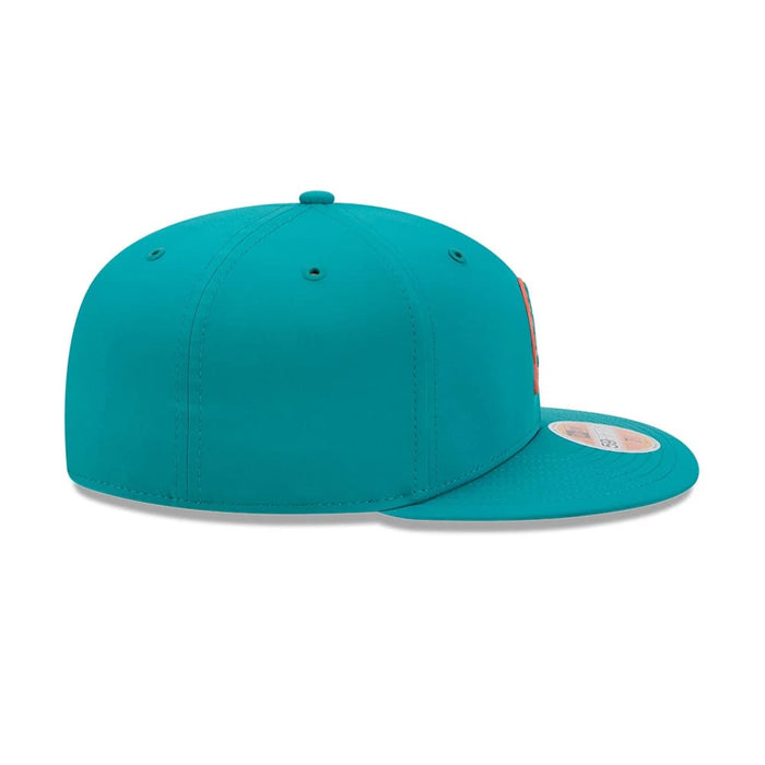 Pictured is this NFL Sideline 2026 Miami Dolphins 59FIFTY Fitted cap in turquoise. 7
