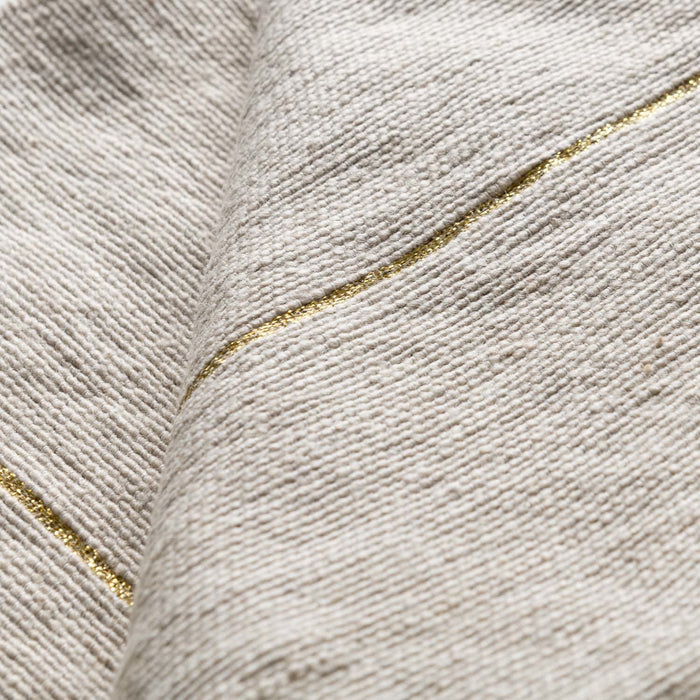 Moroccan Pom Pom Blanket - Beige & Gold - Benisouk