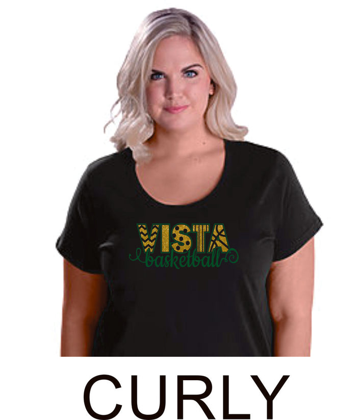 MVHS Basketball Curvy Ladies Tee- 3 designs- Matte or Glitter