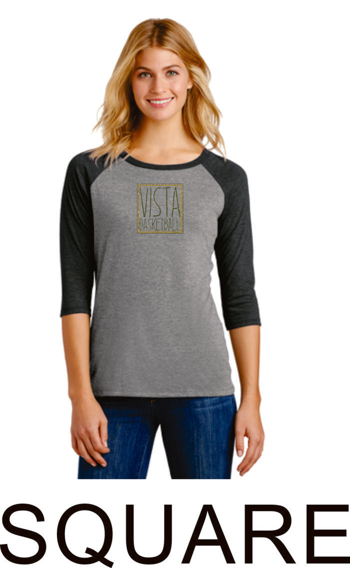 MVHS Basketball Ladies Raglan- 2 designs- Matte or Glitter