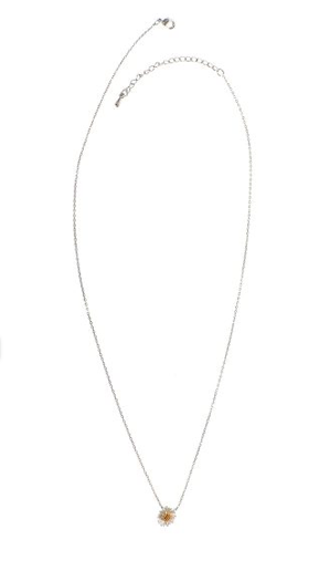 NECKLACE: 16" DAISY FLOWER (GOLD/SILVER TONE)