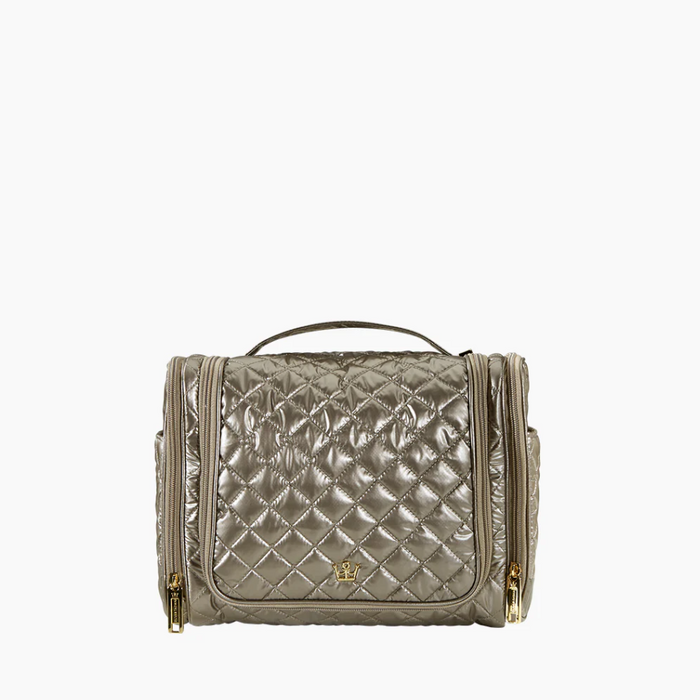 Oliver Thomas Hanging Travel Organizer Travel Accessories in Modern Taupe Metallic at Wrapsody