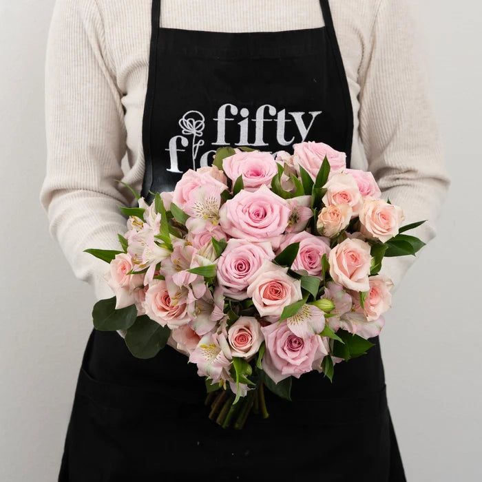 Pale Pink Diy Flower Kit Apron - Image