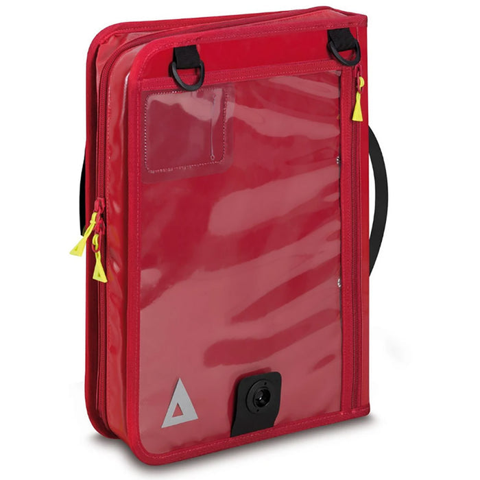 PAX Multi-Organizer, back vertical view, red color.