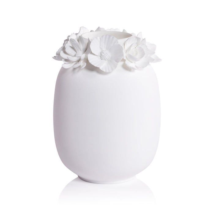 Petite Couronne Bone China Vase - White - Vases by Carlyle Avenue